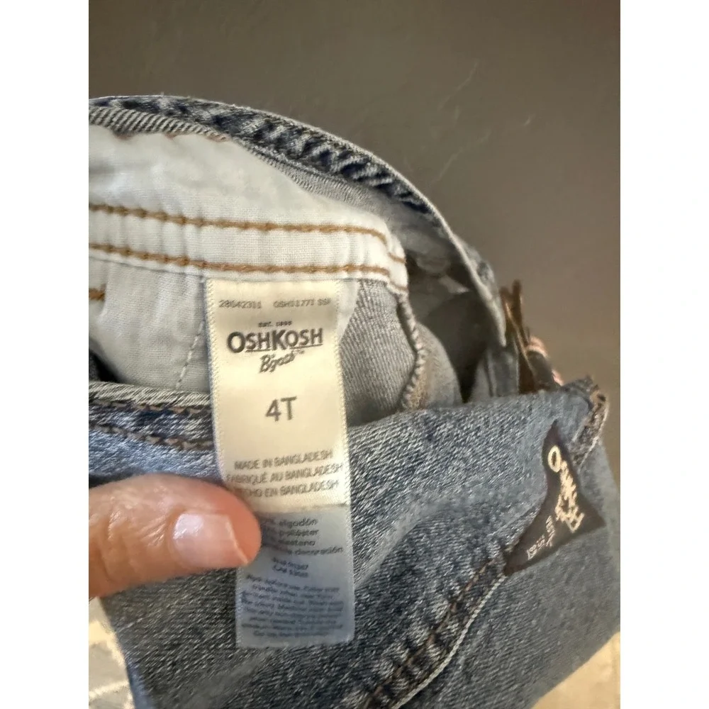 OshKosh Bgosh Kids 4T Denim‎ Overalls Medium Wash Striped Straps 28042311